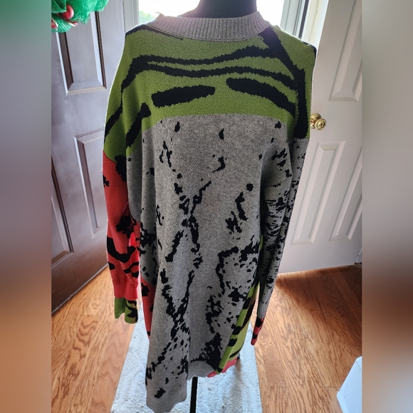 Zebra Print Sweater Dress w/out belt - Picture 8 of 8